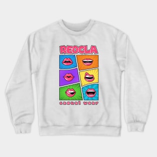 Pop Art Mouth Design Crewneck Sweatshirt